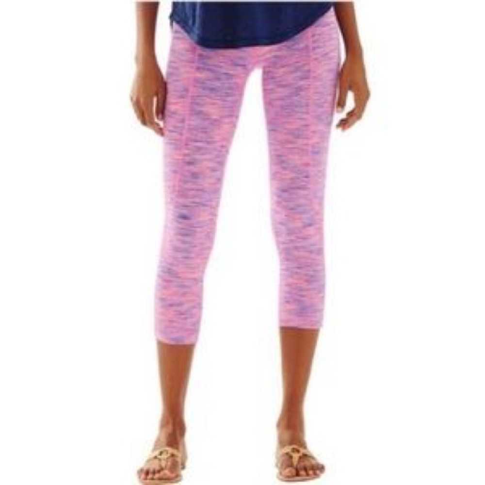 Lilly Pulitzer Luxletic Weekender Crop Leggings in Tiki Pink Space Dye
